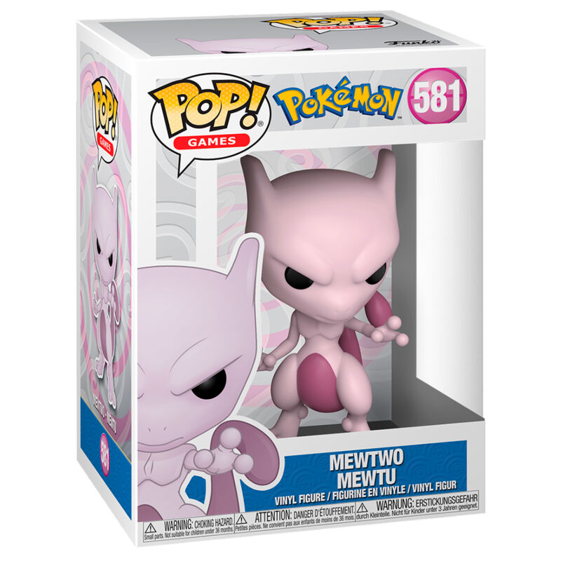 Funko POP Mewtwo #581 - Vista lateral con caja