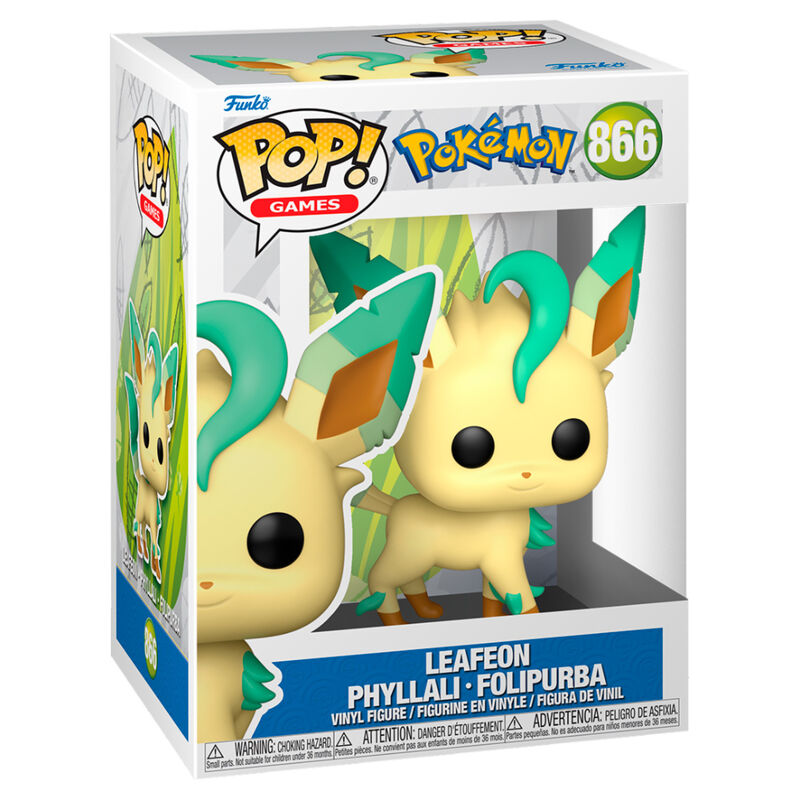 Funko POP Leafeon #866 - Vista frontal con caja